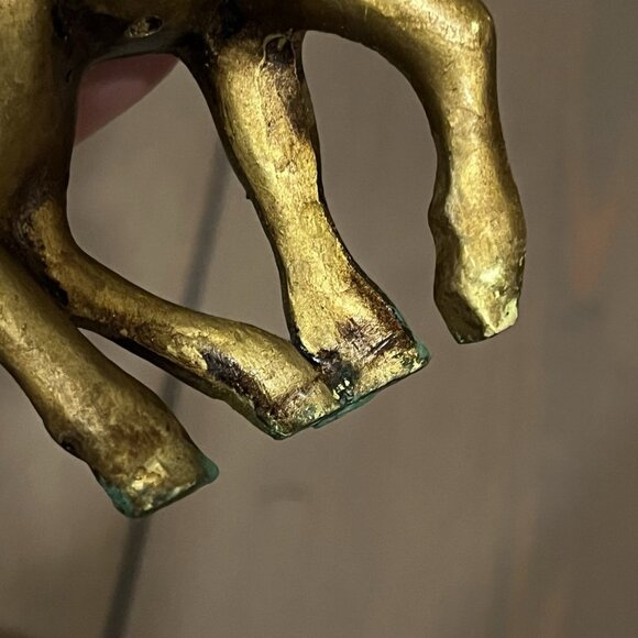 Lefton Gold Sleigh & Reindeer Red Green Jewels Christmas Ceramic w/Sticker Japan - Picture 14 of 16